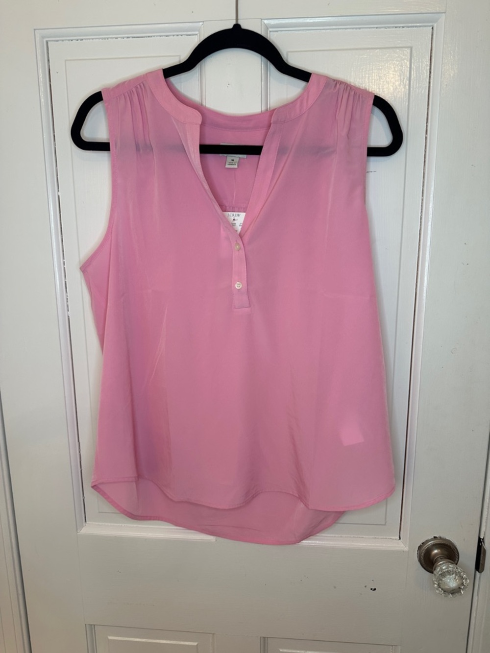 J. Crew Factory Sleeveless Pink Split V-Neck Tank size M NWT